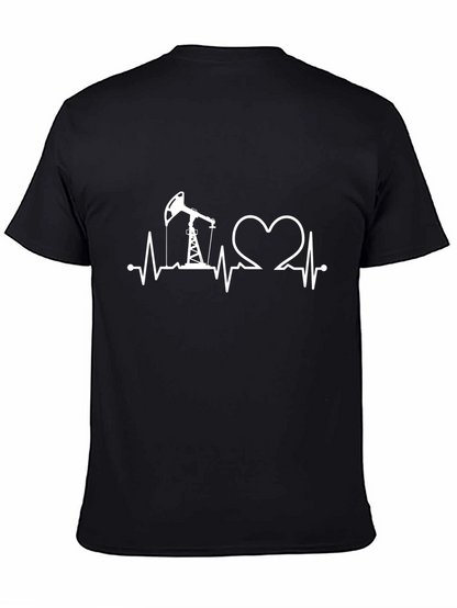 Oilfield Heartbeat T-Shirt - Black Graphic Tee