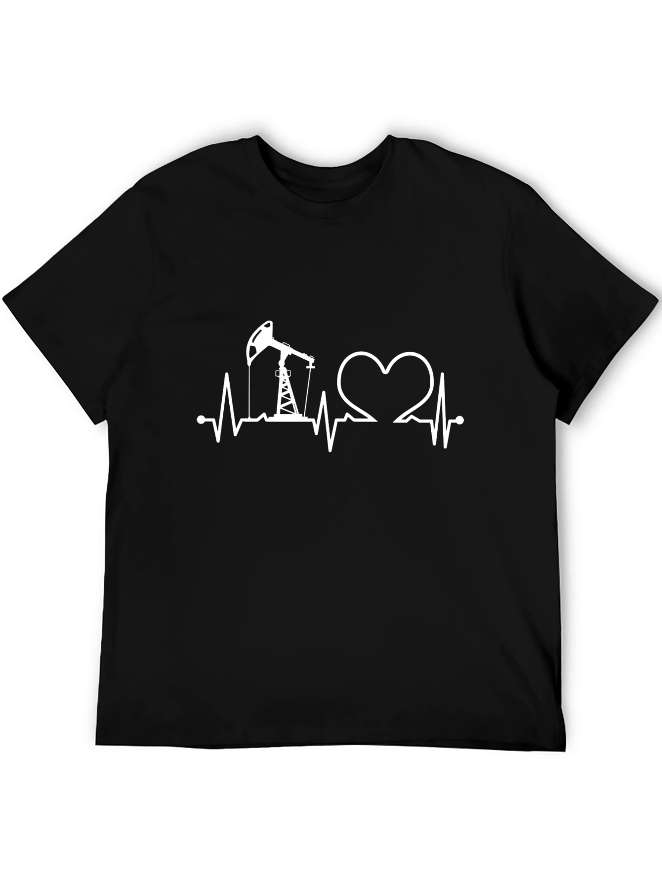 Oilfield Heartbeat T-Shirt - Black Graphic Tee