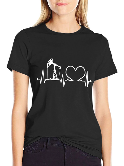 Oilfield Heartbeat T-Shirt - Black Graphic Tee