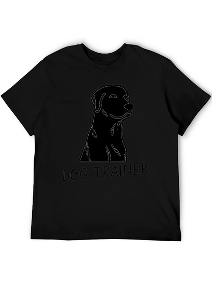 Dog Trainer Black T-Shirt Labrador Silhouette