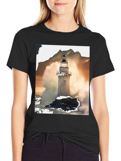 Lighthouse Graphic Tee - Stormy Seas Design