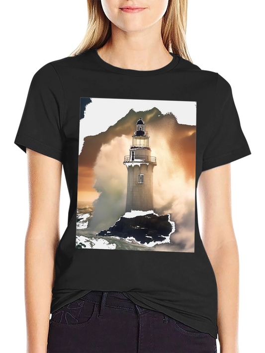 Lighthouse Graphic Tee - Stormy Seas Design