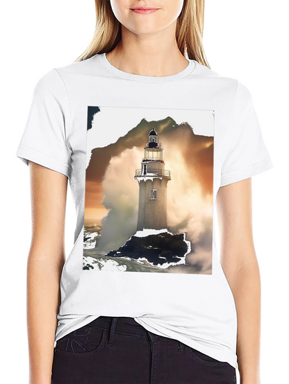 Lighthouse Graphic Tee - Stormy Seas Design