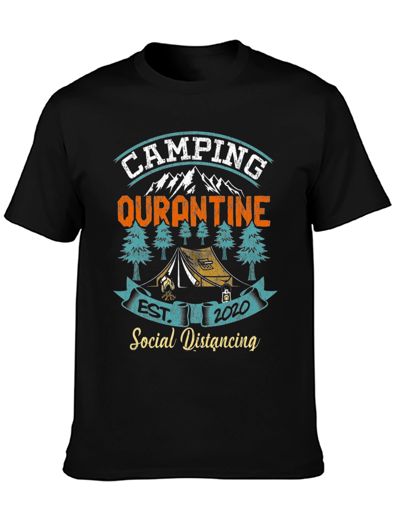 Camping Quarantine Social Distancing Graphic T-Shirt