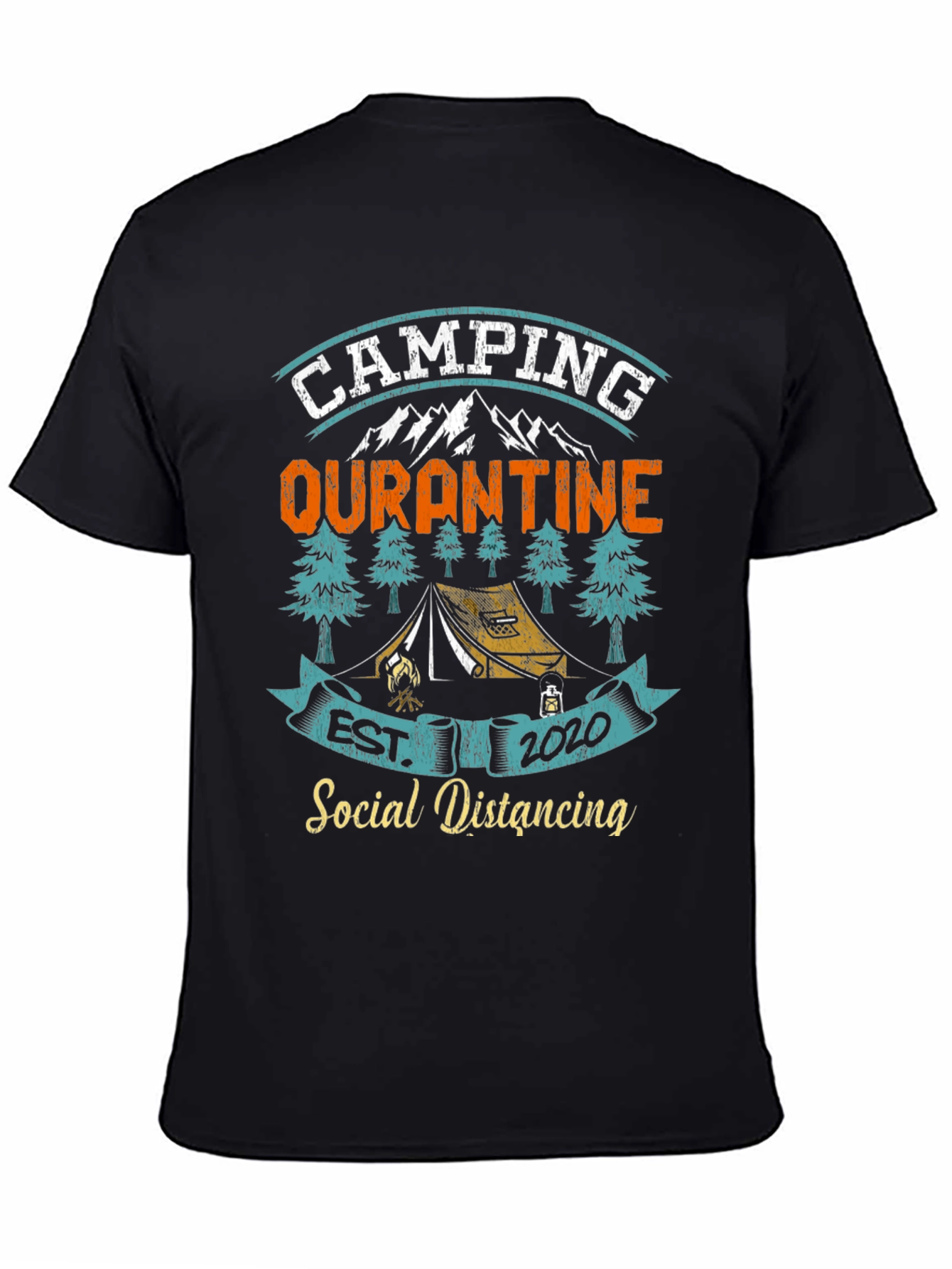 Camping Quarantine Social Distancing Graphic T-Shirt