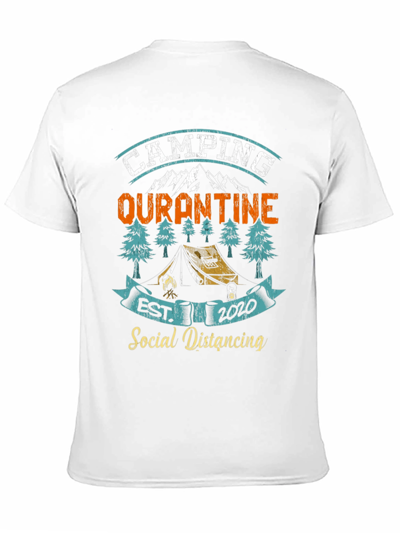 Camping Quarantine Social Distancing Graphic T-Shirt