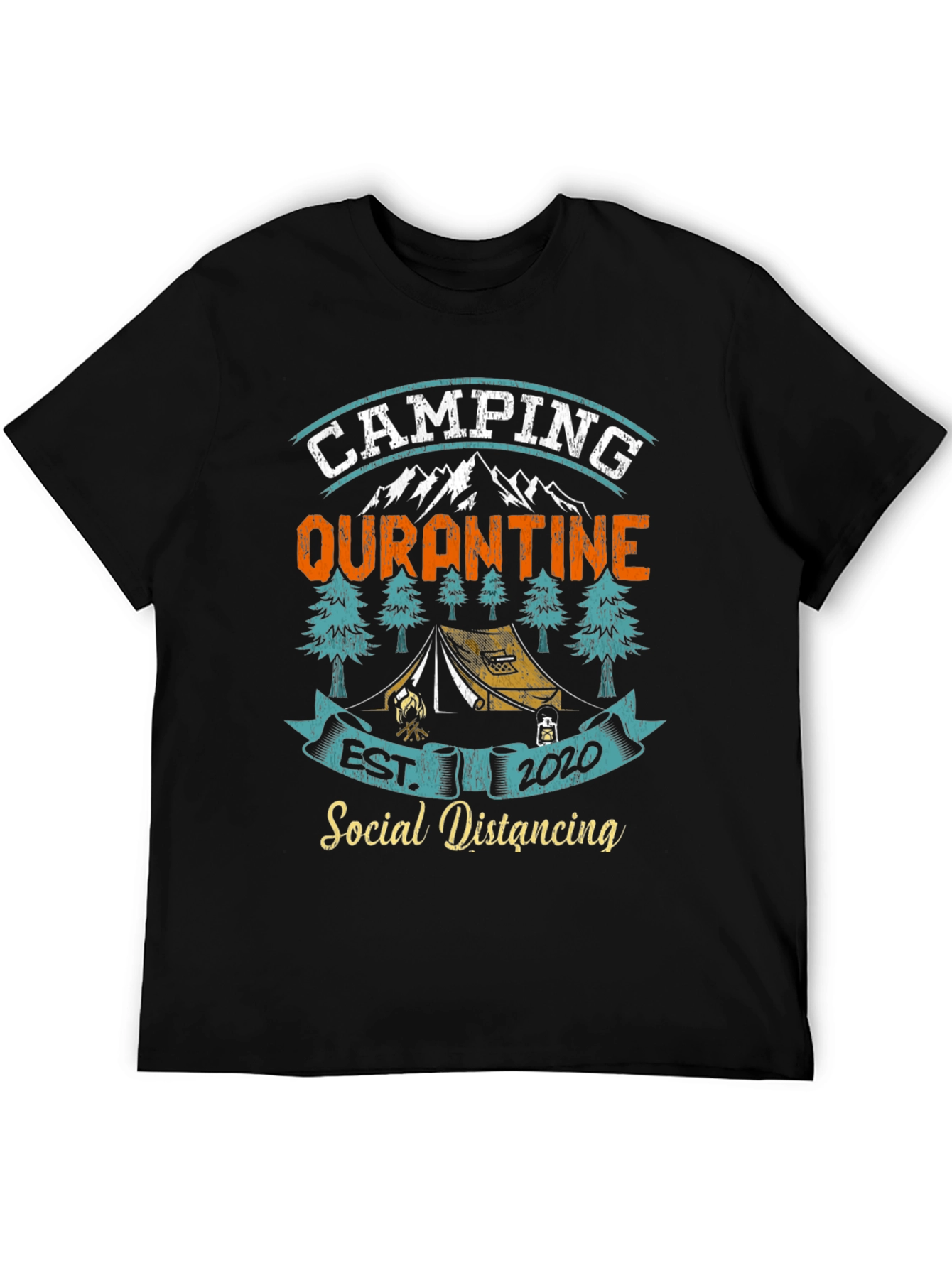 Camping Quarantine Social Distancing Graphic T-Shirt