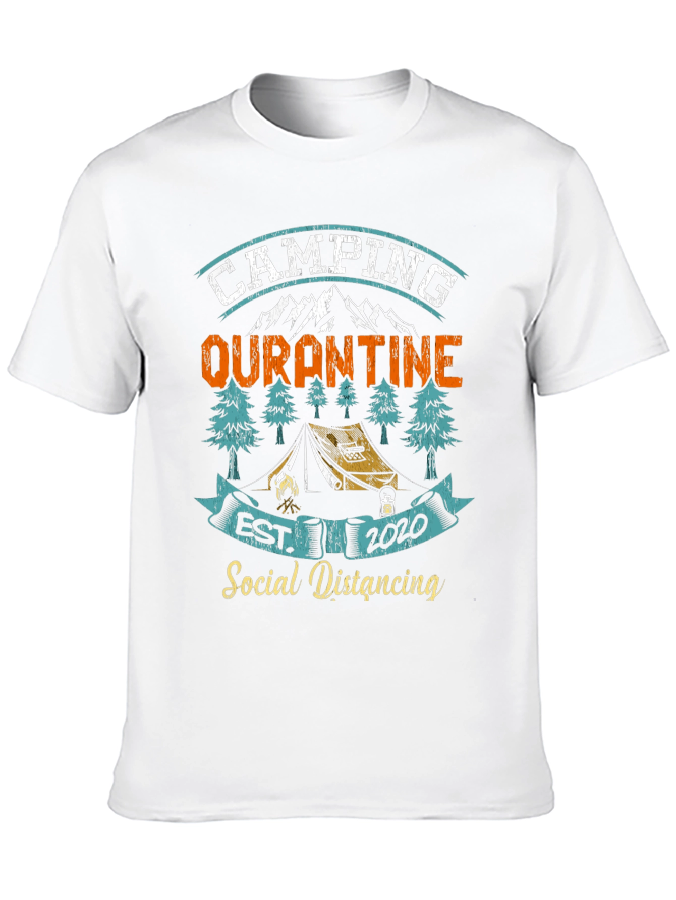 Camping Quarantine Social Distancing Graphic T-Shirt