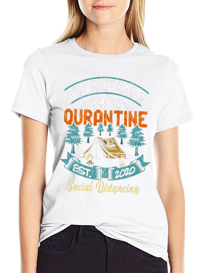 Camping Quarantine Social Distancing Graphic T-Shirt