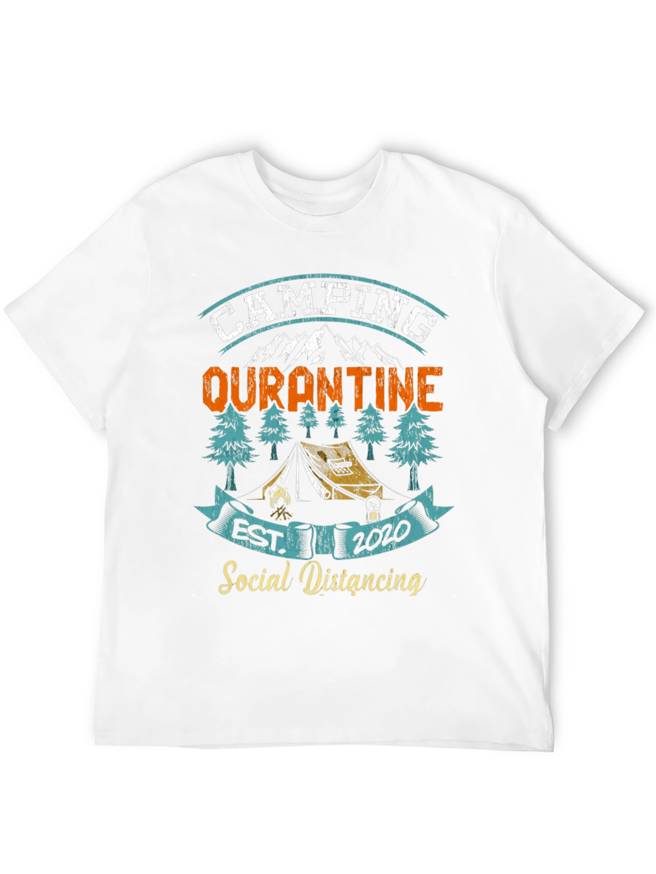 Camping Quarantine Social Distancing Graphic T-Shirt