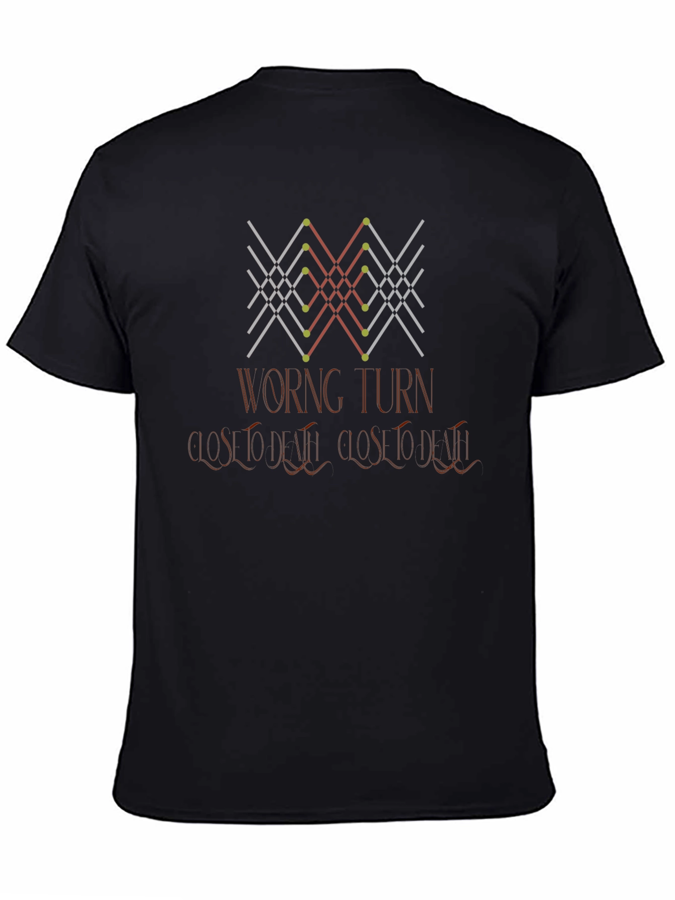 Wrong Turn Tee - Geometric Design Soft Cotton Blend