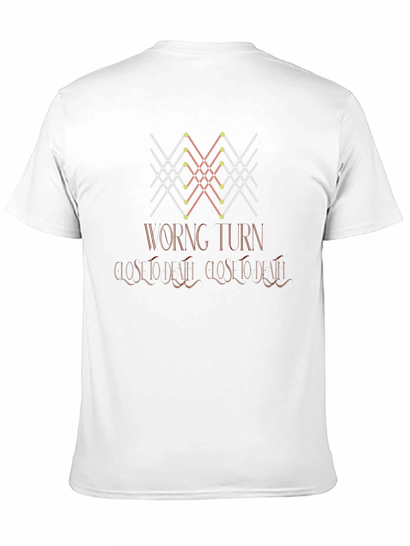 Wrong Turn Tee - Geometric Design Soft Cotton Blend