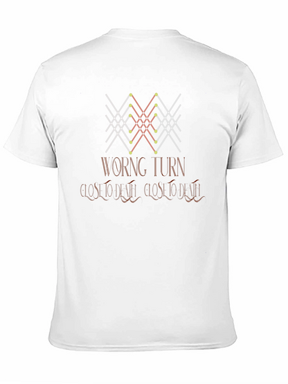 Wrong Turn Tee - Geometric Design Soft Cotton Blend