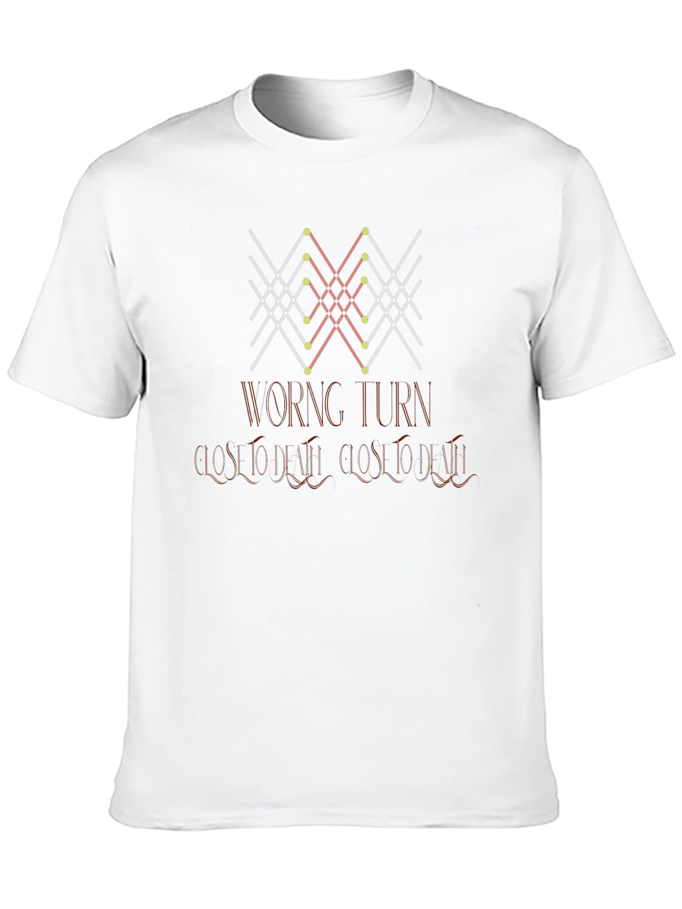 Wrong Turn Tee - Geometric Design Soft Cotton Blend