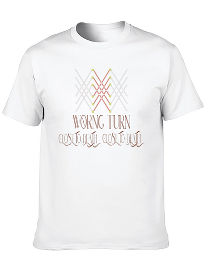 Wrong Turn Tee - Geometric Design Soft Cotton Blend