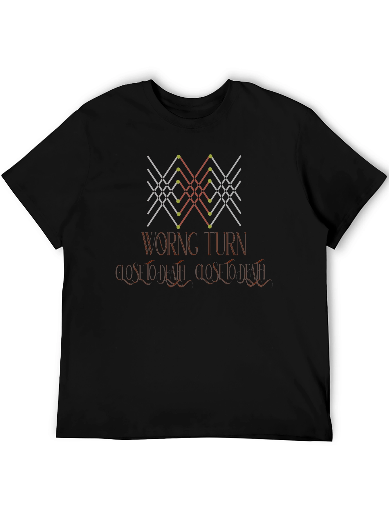 Wrong Turn Tee - Geometric Design Soft Cotton Blend