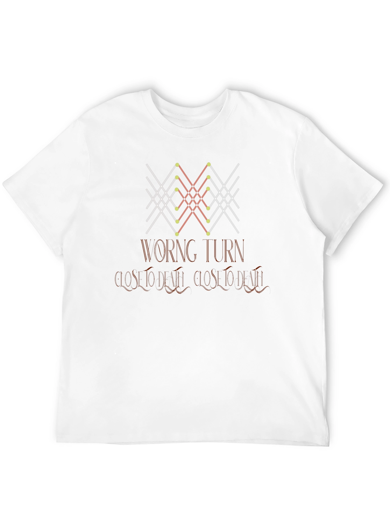 Wrong Turn Tee - Geometric Design Soft Cotton Blend