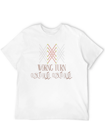 Wrong Turn Tee - Geometric Design Soft Cotton Blend