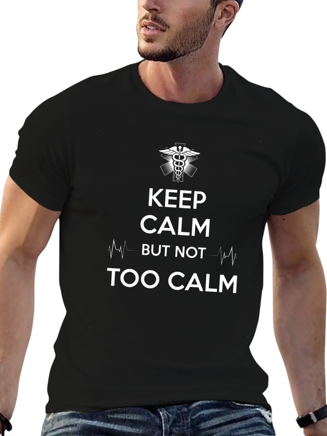 Keep Calm EMT/EMS Black T-Shirt