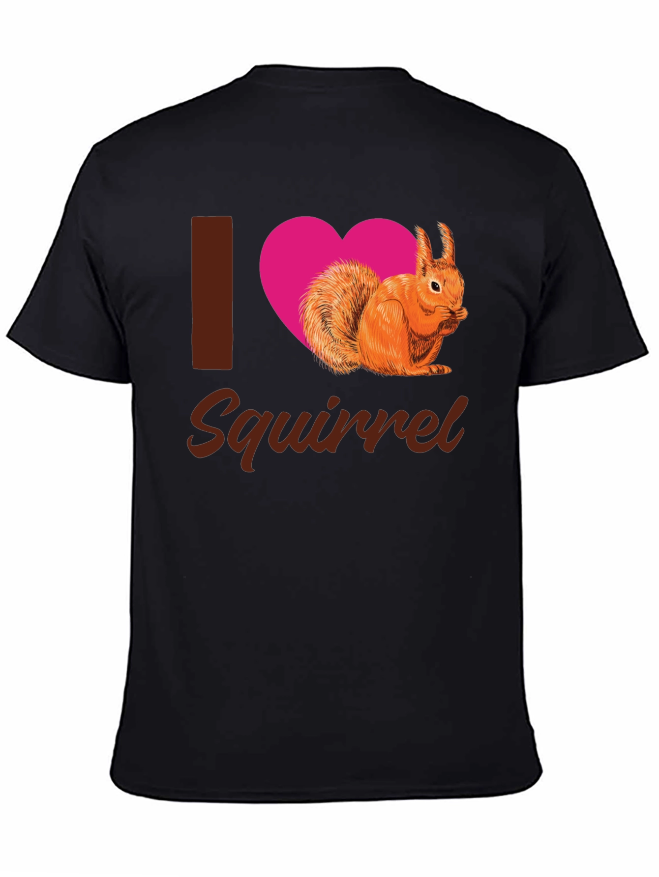 I Heart Squirrel Black T-Shirt