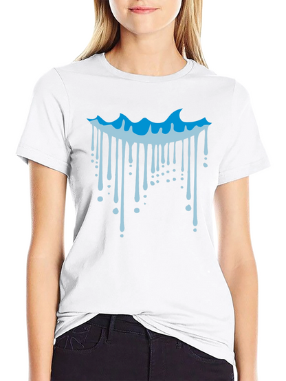 Cool Wave Drip Graphic Tee - Black Cotton T-Shirt