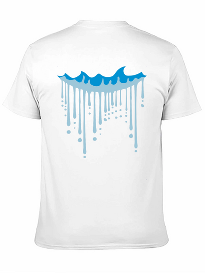 Cool Wave Drip Graphic Tee - Black Cotton T-Shirt