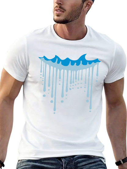 Cool Wave Drip Graphic Tee - Black Cotton T-Shirt