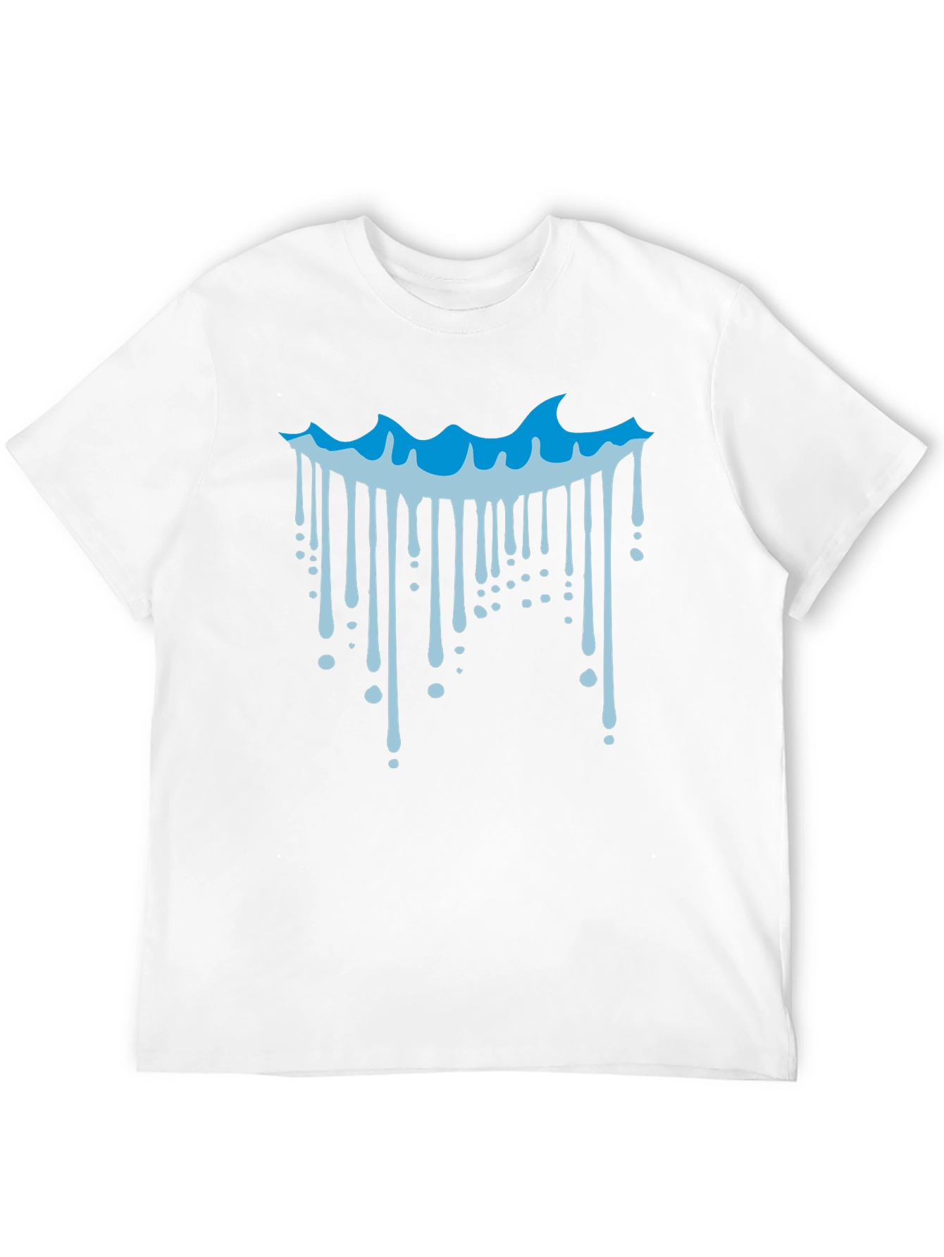 Cool Wave Drip Graphic Tee - Black Cotton T-Shirt