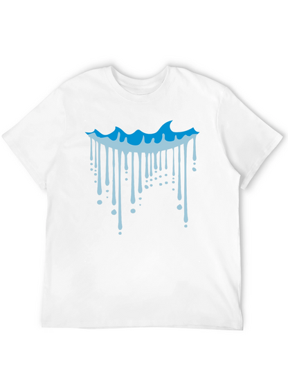 Cool Wave Drip Graphic Tee - Black Cotton T-Shirt