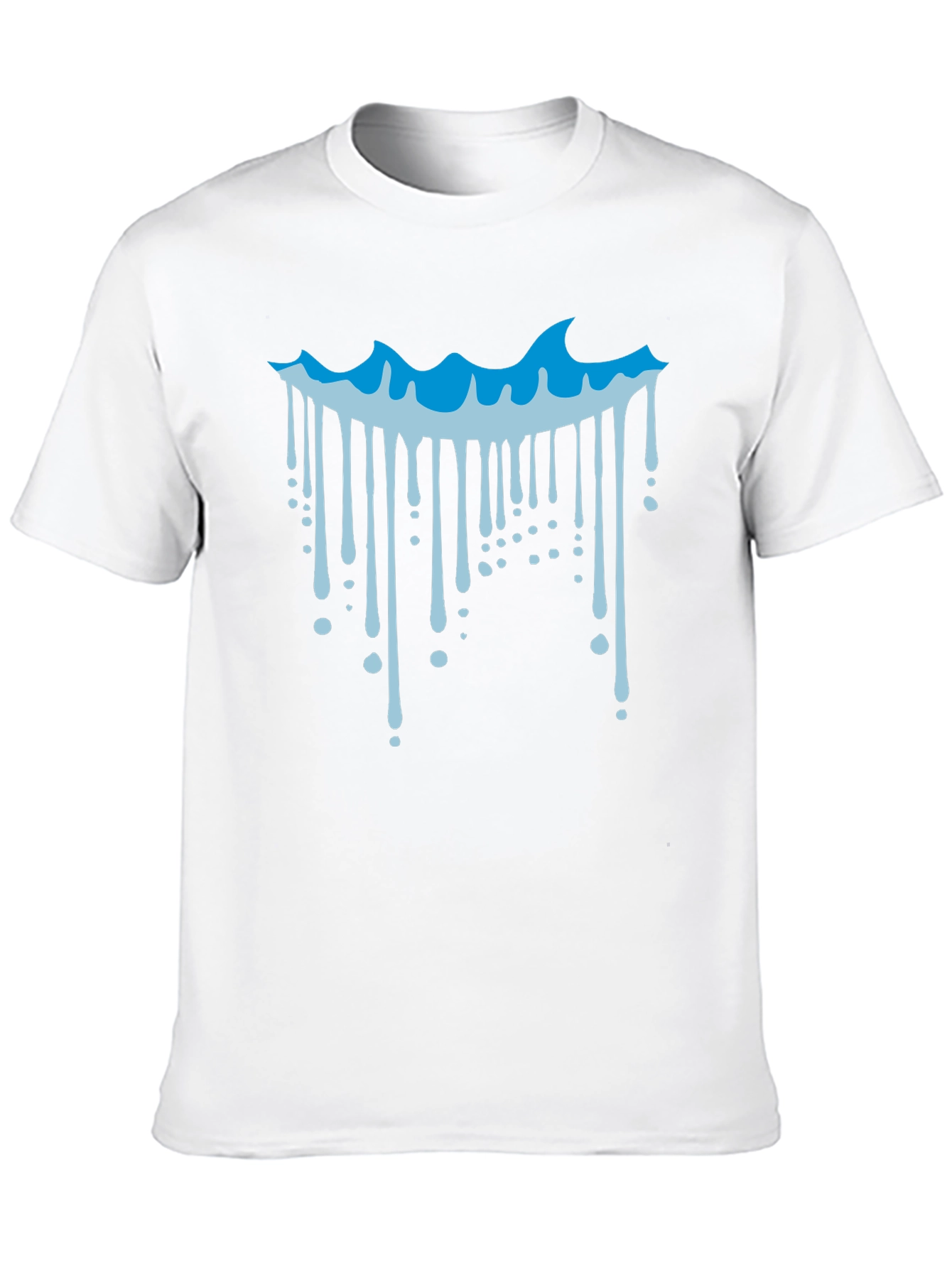 Cool Wave Drip Graphic Tee - Black Cotton T-Shirt