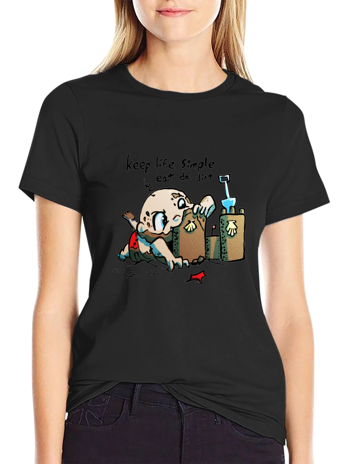 Keep Life Simple - Eat Dirt Black T-Shirt