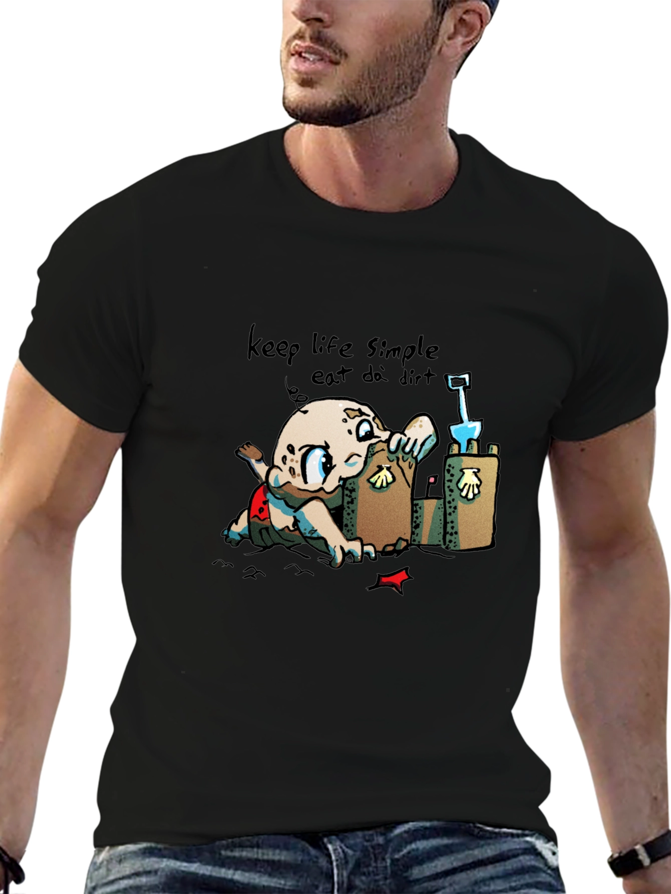 Keep Life Simple - Eat Dirt Black T-Shirt