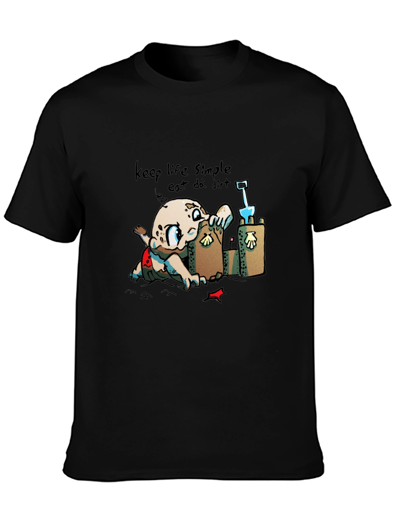 Keep Life Simple - Eat Dirt Black T-Shirt