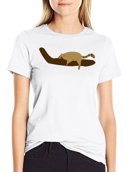 Raccoon on Branch Graphic Tee - Unisex Black T-Shirt