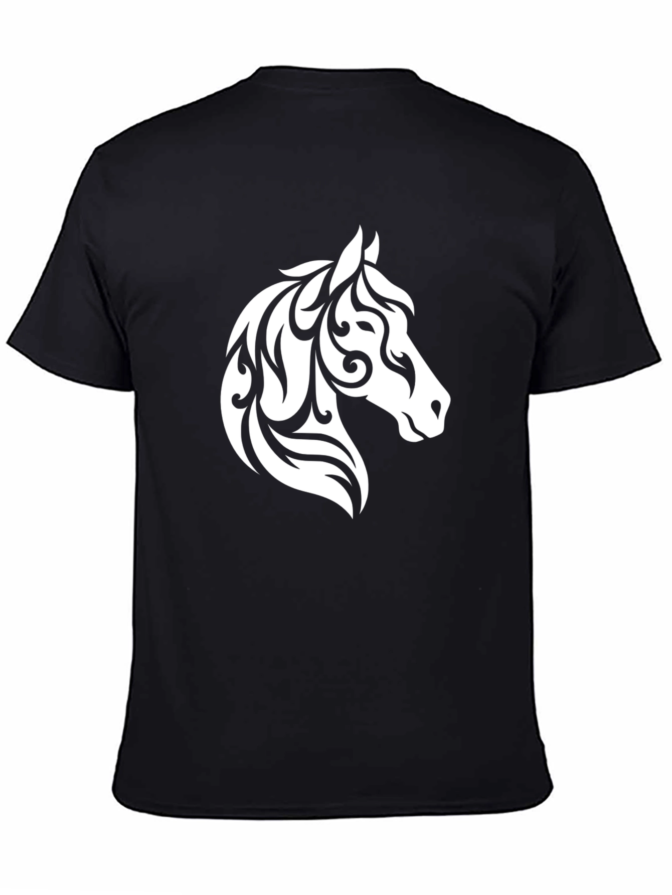 Horse Head Tribal Art Black T-Shirt