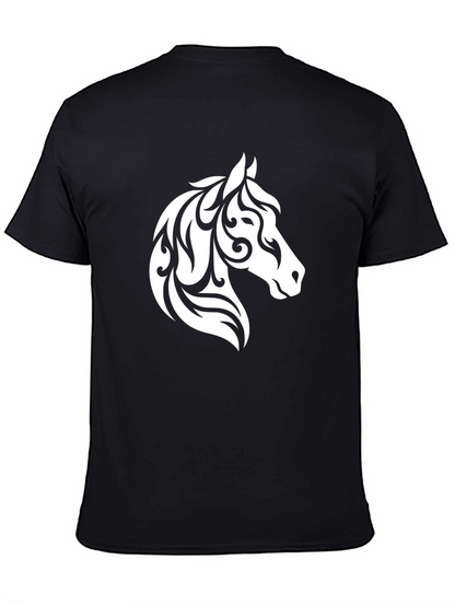 Horse Head Tribal Art Black T-Shirt