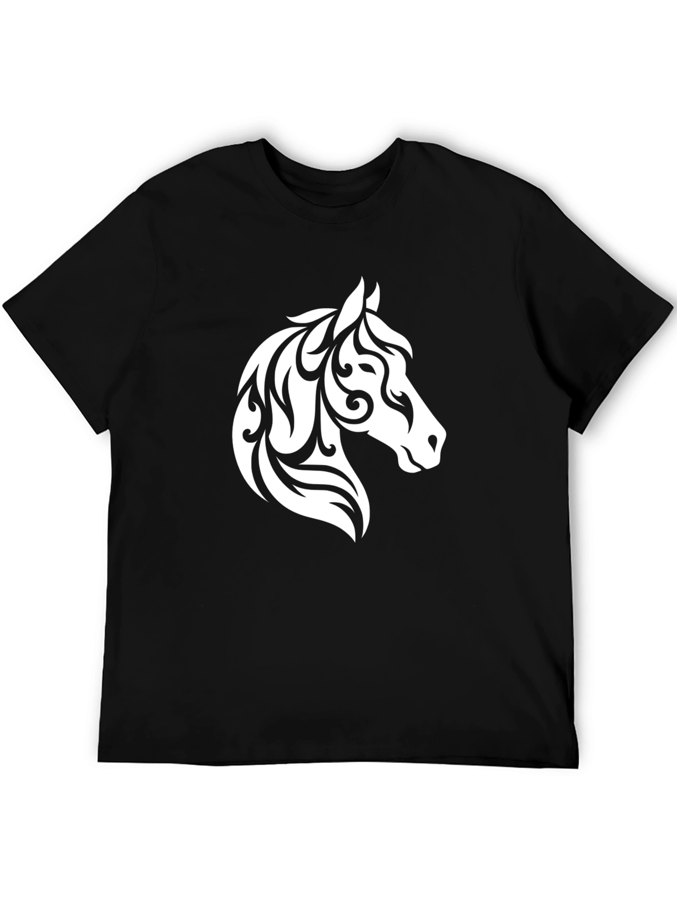 Horse Head Tribal Art Black T-Shirt