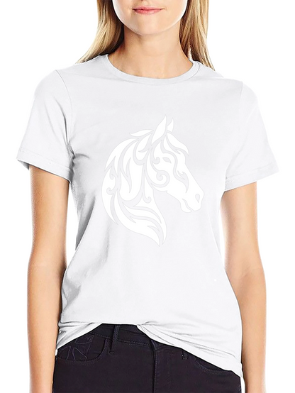 Horse Head Tribal Art Black T-Shirt