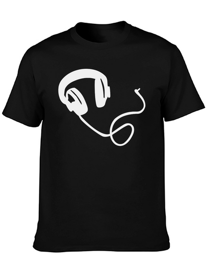 Cool Headphones Graphic Tee - Black