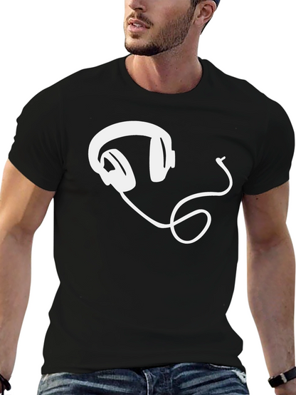 Cool Headphones Graphic Tee - Black
