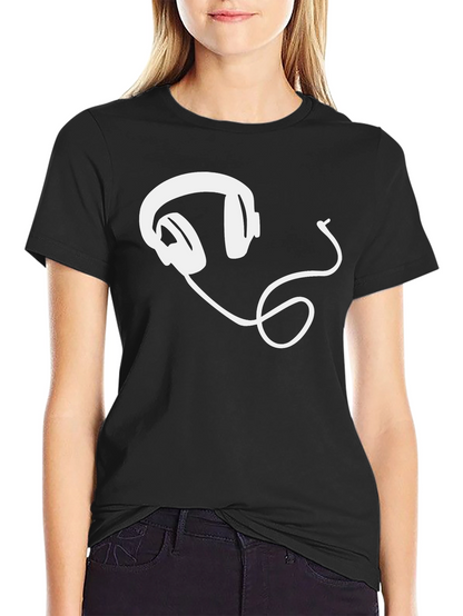 Cool Headphones Graphic Tee - Black