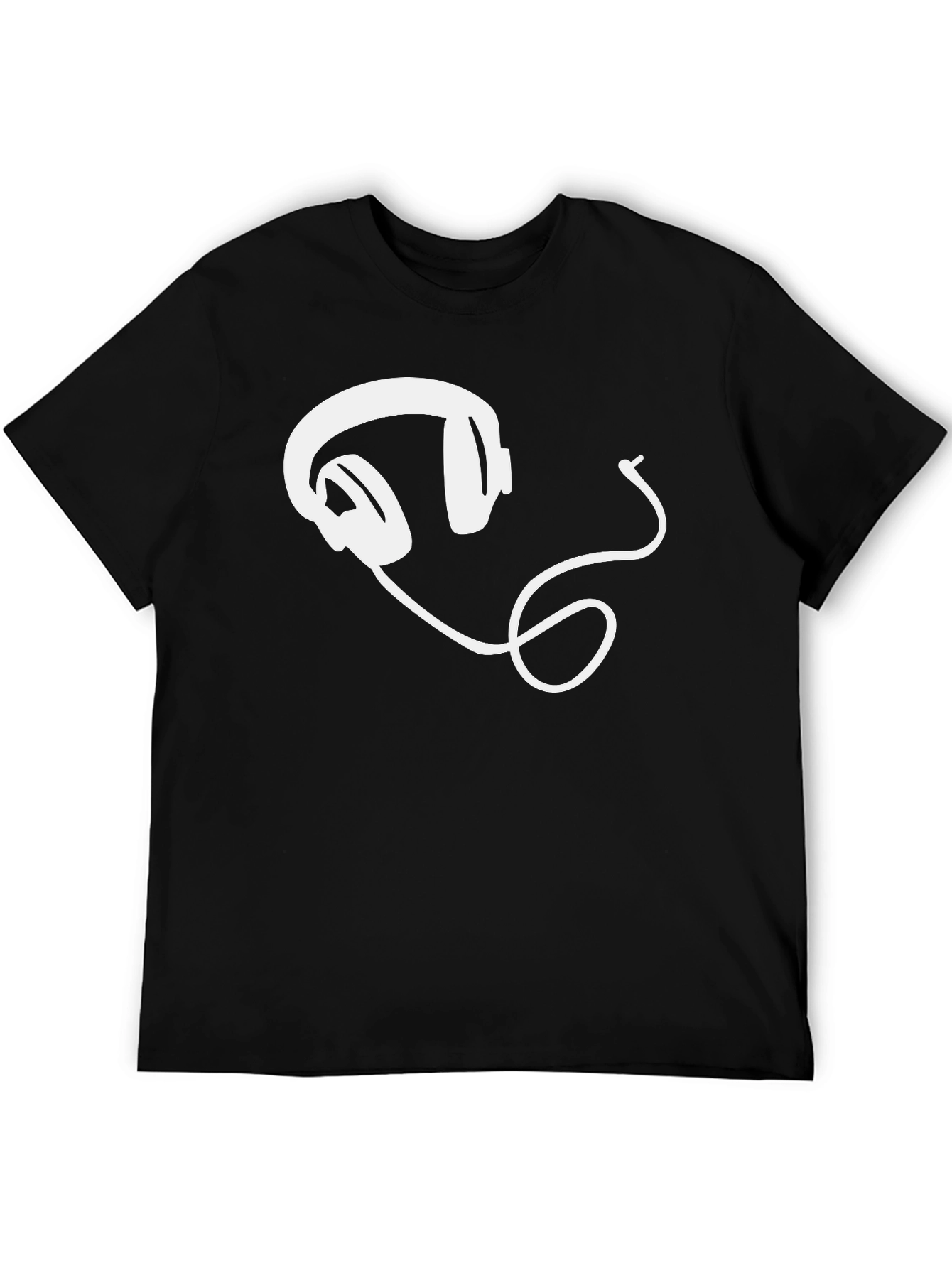 Cool Headphones Graphic Tee - Black