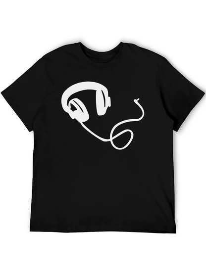 Cool Headphones Graphic Tee - Black