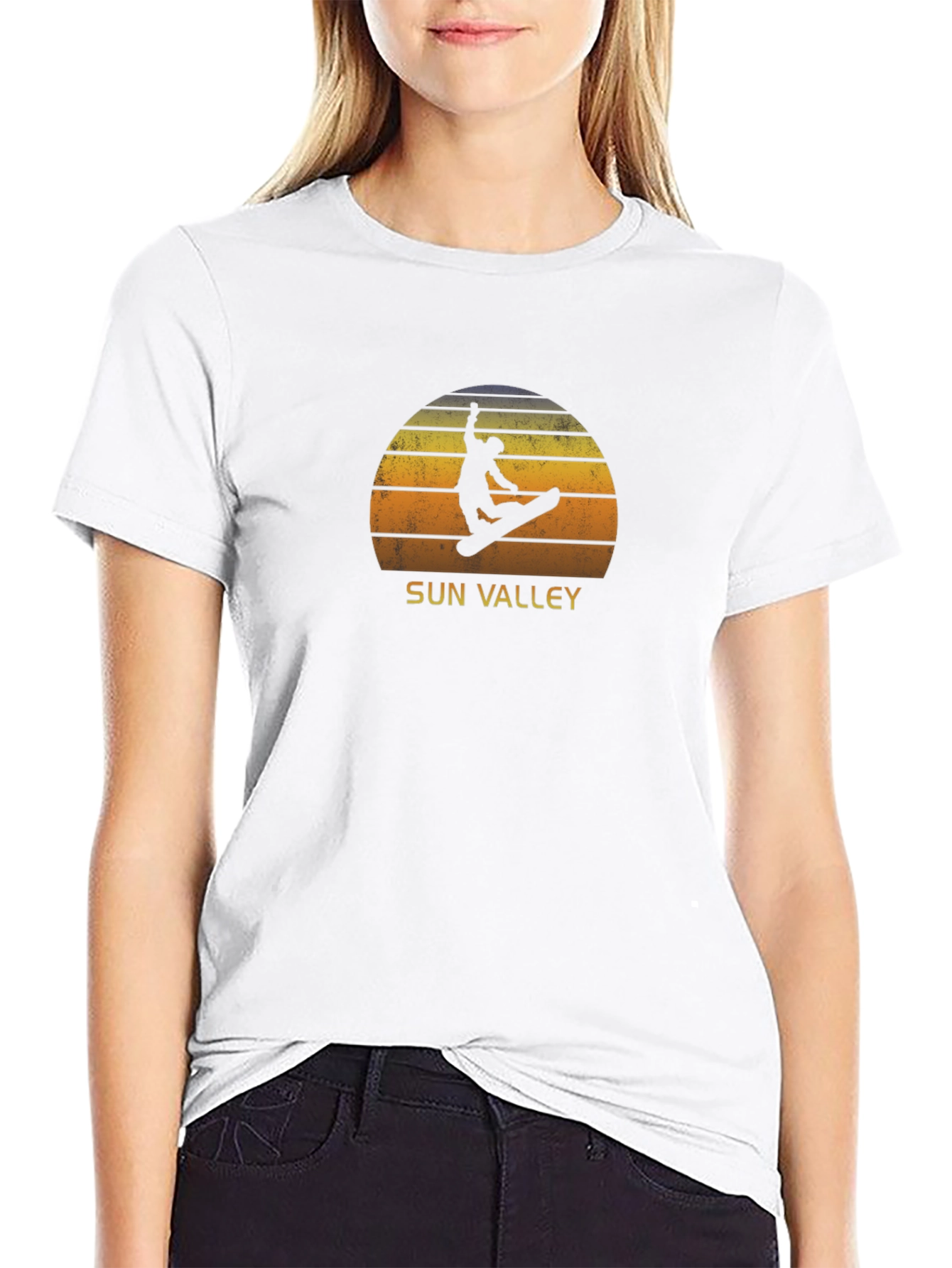 Sun Valley Snowboarder Sunset Graphic Tee