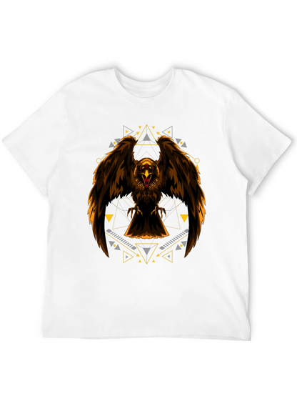 Eagle Geometric Print Black T-Shirt