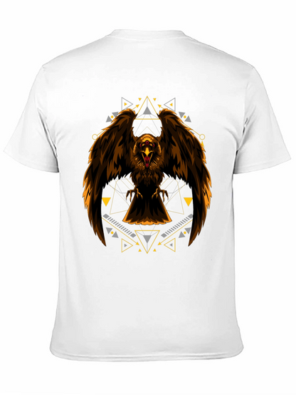 Eagle Geometric Print Black T-Shirt