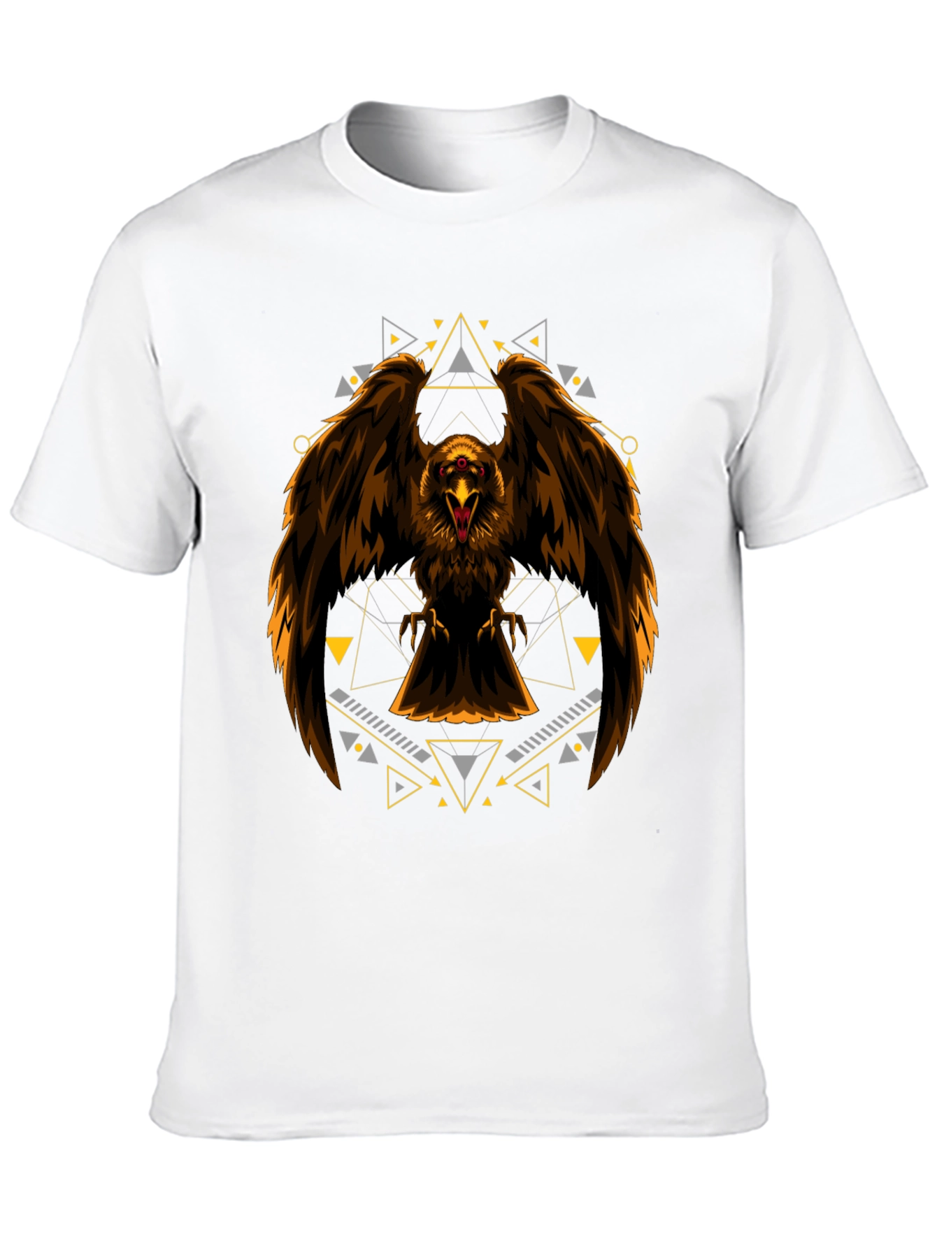 Eagle Geometric Print Black T-Shirt