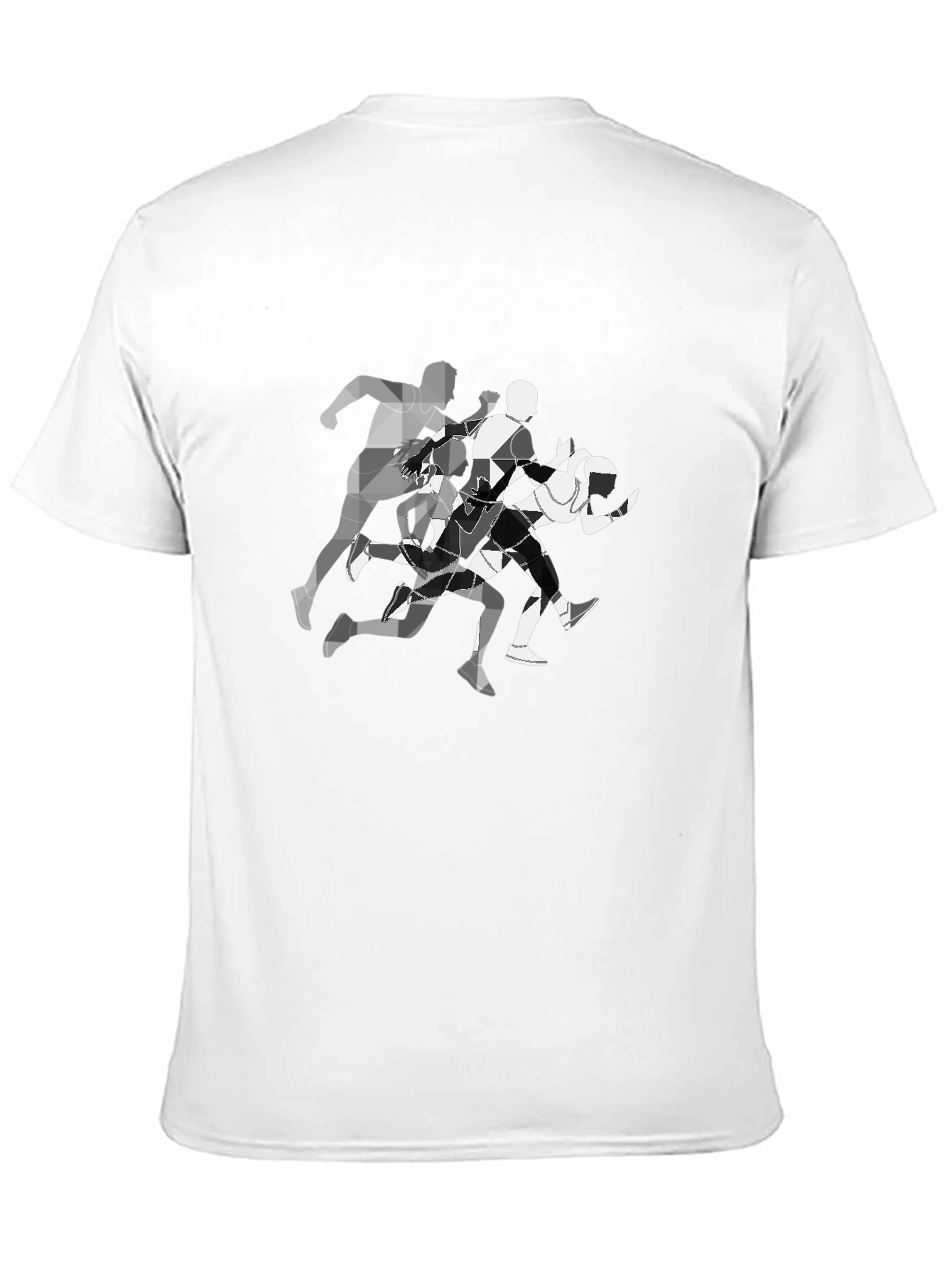 Geometric Runners Graphic Tee - Black Cotton Blend