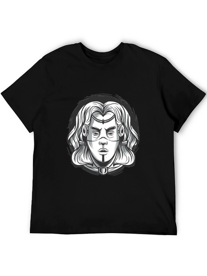 Cyberpunk Warrior Graphic Tee - Black