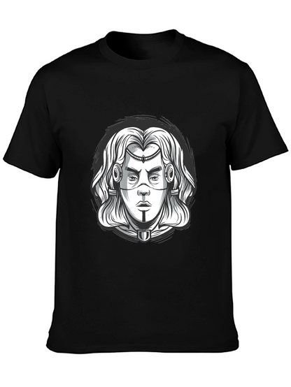 Cyberpunk Warrior Graphic Tee - Black